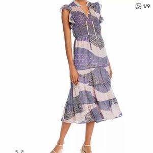 BB Dakota Purple and Pink Midi Dress